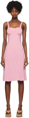 Remain Birger Christensen Pink Vented Midi Dress In 16-2215 Cashmere Ros
