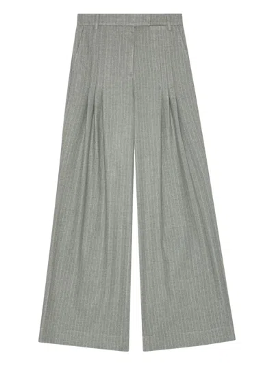 Remain Birger Christensen Pinstripe-oattern Pleated Trousers In Gray