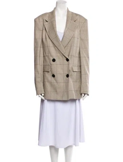 Pre-owned Remain Birger Christensen Plaid Print Blazer W/ Tags In Neutral