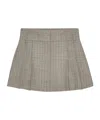 Remain Birger Christensen Double-waistband Pleated Mini Skirt In Gray