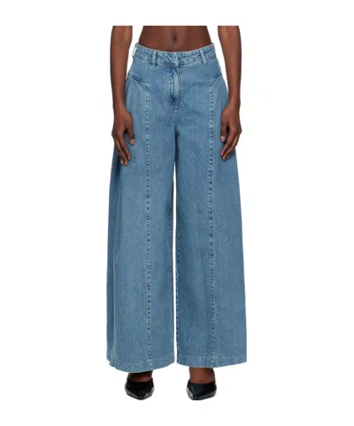 Remain Birger Christensen Pleated Zipper Jeans Pants In Blue