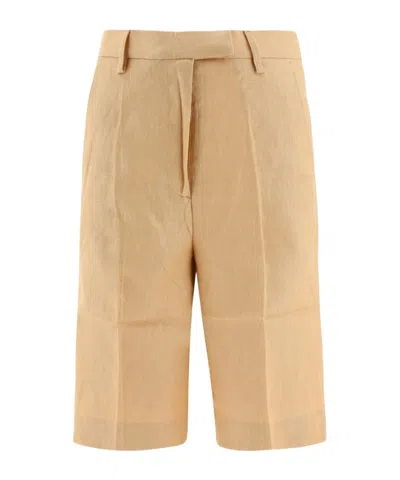Remain Birger Christensen Pleated Zipper Shorts In Brown