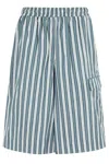 Remain Birger Christensen Cotton Shorts In Rain Forest Comb