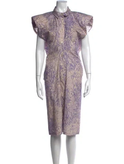 Pre-owned Remain Birger Christensen Printed Knee-length Dress In Purple