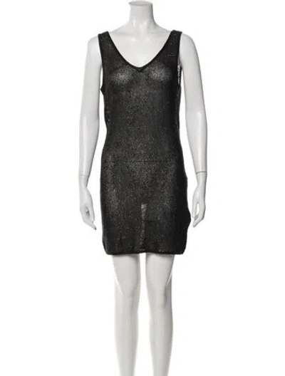 Pre-owned Remain Birger Christensen Printed Mini Dress In Black