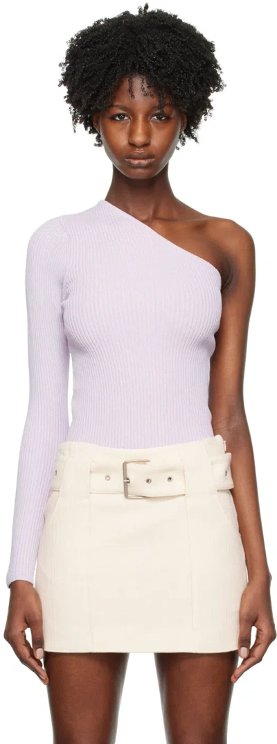 Remain Birger Christensen Purple Single-shoulder Long Sleeve T-shirt In 15-3915 Kentucky Blu