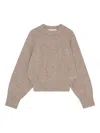 Remain Birger Christensen Raglan-sleeve Crewneck Sweater In Brown