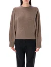 Remain Birger Christensen Remain Bat Sleeve Crewneck Sweater In Brown