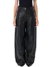 Remain Birger Christensen Leather Pant With Pockets And Loops In Black