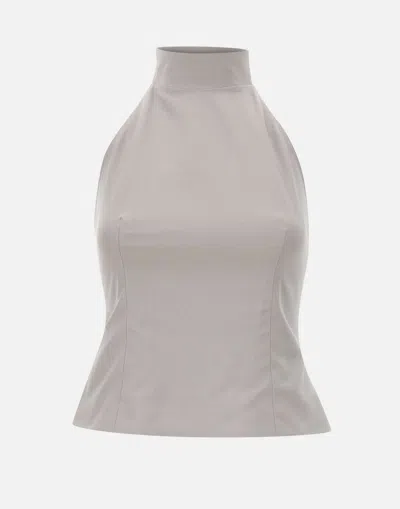 Remain Birger Christensen Remain Grey Stretch Wool Halter Top