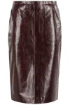Remain Birger Christensen Remain Midi Leather Skirt In Brown