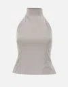 Remain Birger Christensen Remain Grey Stretch Wool Halter Top