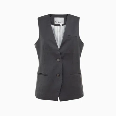 Remain Birger Christensen Remain Two Color Waistcoat Vest In Grey