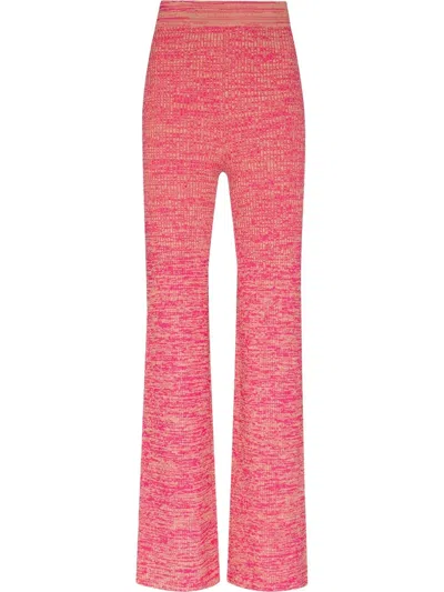 Remain Birger Christensen Elastic Waistband Ribbed Trousers In Pink