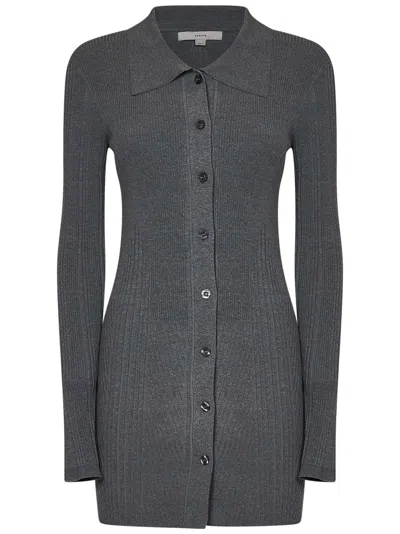 Remain Birger Christensen Ribbed Knit Sweater With Button Front And Collar Design