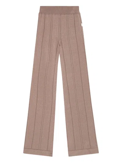 Remain Birger Christensen Ribbed-knit Trousers In Brown