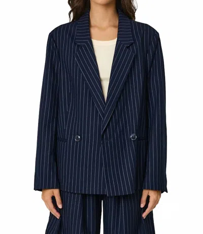 Remain Birger Christensen Rory Stripe Blazer In Midnight Stripe In Multi