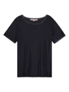 Remain Birger Christensen T-shirt With Mesh Edge In Gray