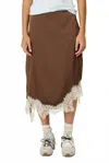 Remain Birger Christensen Rue Midii Skirt In Cola In Brown