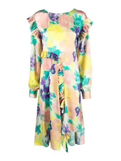 Remain Birger Christensen Satin Dress In Multicolour