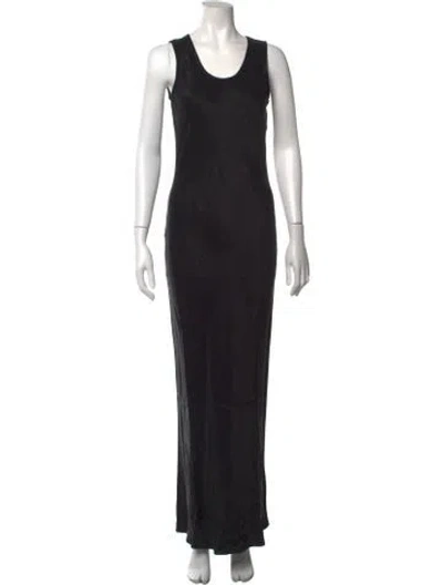 Pre-owned Remain Birger Christensen Scoop Neck Long Dress W/ Tags In Black