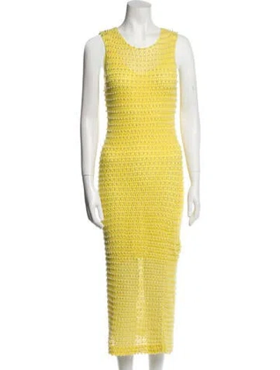 Pre-owned Remain Birger Christensen Scoop Neck Long Dress In Yellow