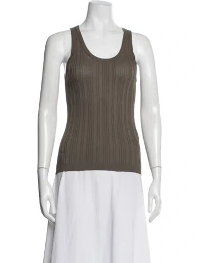 Pre-owned Remain Birger Christensen Scoop Neck Sleeveless Top In Green