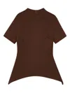 Remain Birger Christensen Scuba Short-sleeve Top In Brown