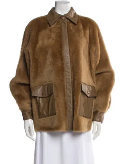 Pre-owned Remain Birger Christensen Shearling Jacket In Brown