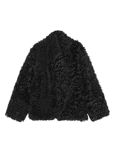 Remain Birger Christensen Shearling Leather Jacket In Black