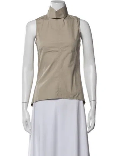 Pre-owned Remain Birger Christensen Silk Mock Neck Top W/ Tags In Neutrals