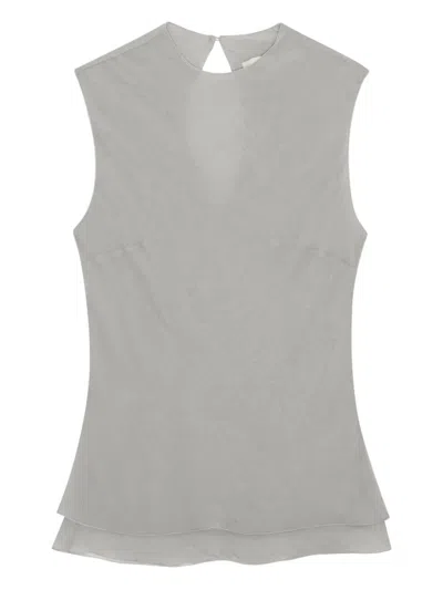 Remain Birger Christensen Sleeveless High-neck Top In Gray