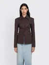 Remain Birger Christensen Slim Striped Blazer In Brown