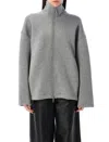 Remain Birger Christensen Zipped Fleece Jacket In Grey Melange