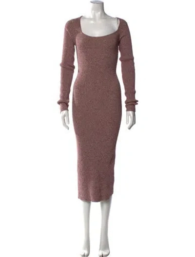 Pre-owned Remain Birger Christensen Square Neckline Midi Length Dress In Purple