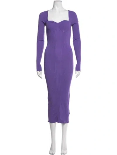 Pre-owned Remain Birger Christensen Square Neckline Midi Length Dress In Purple