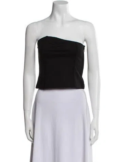 Pre-owned Remain Birger Christensen Strapless Crop Top In Black