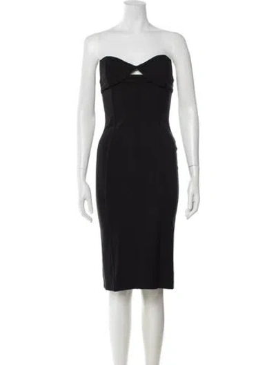 Pre-owned Remain Birger Christensen Strapless Knee-length Dress In Black