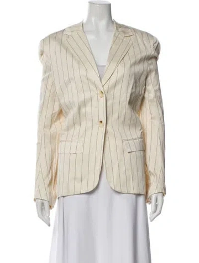 Pre-owned Remain Birger Christensen Striped Blazer W/ Tags In Neutral