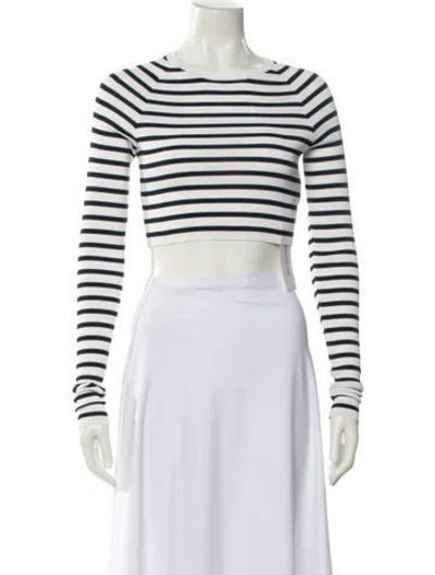 Pre-owned Remain Birger Christensen Striped Crew Neck Crop Top In Multi