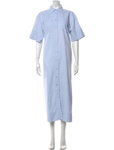 Pre-owned Remain Birger Christensen Striped Long Dress In Blue