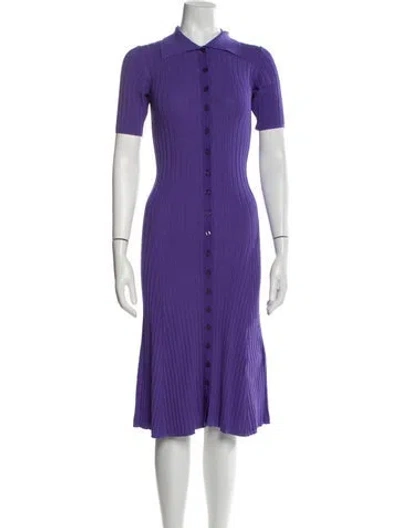 Pre-owned Remain Birger Christensen Striped Midi Length Dress In Purple