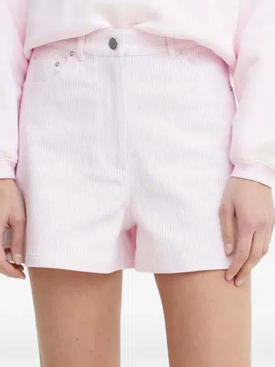 Remain Birger Christensen Striped-pattern Shorts In Pink