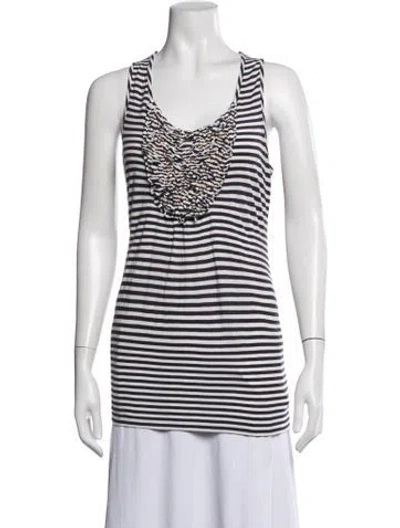 Pre-owned Remain Birger Christensen Striped Scoop Neck Top In Multicolor