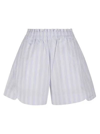 Remain Birger Christensen Striped Wide Shorts In Grapemist Comb