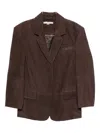 Remain Birger Christensen Suede Single-breasted Blazer In Brown