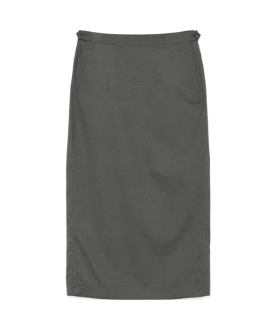 Remain Birger Christensen Suiting Midi Skirt In Gray