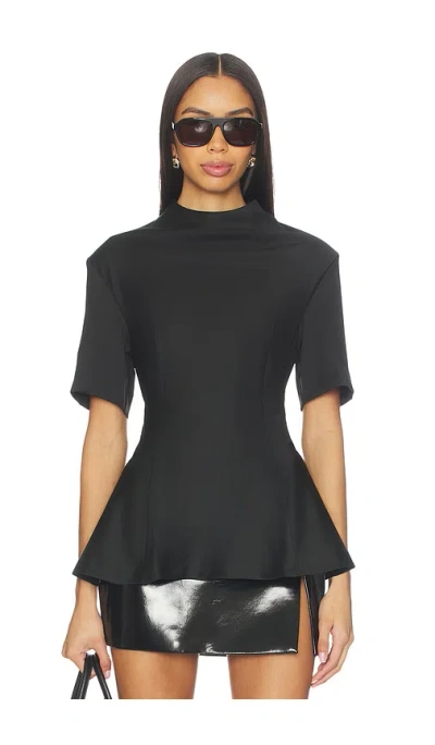 Remain Birger Christensen Suiting Peplum Top In Black