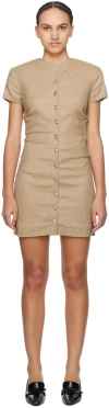 Remain Birger Christensen Tan Button Minidress In 17-1038 Tigers Eye