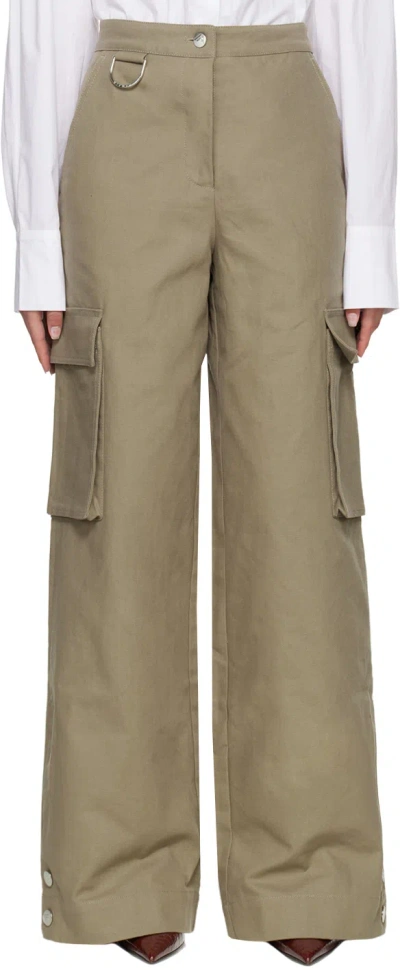 Remain Birger Christensen Tima Organic Cotton-canvas Straight-leg Cargo Pants In 18-1110 Brindle